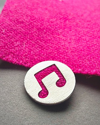 Sterling Silver with Harris Tweed - 28mm 