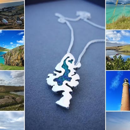 Sterling Silver and Harris Tweed - Approx 30x 20mm with an 18inch chain 