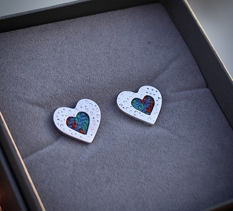 Sterling Silver and Harris Tweed - Approx 16mm 