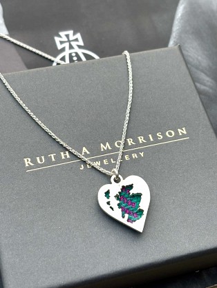 Sterling Silver and Harris Tweed- approx 28x20mm with an 18inch chain