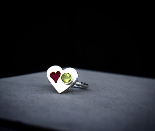 Sterling Silver - Birthstone - Harris Tweed - Approx 16mm Heart - Diamond will be extra 