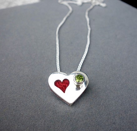 Sterling Silver - Harris Tweed - Birthstone (Diamond will be extra) Approx 18x14mm with an 18inch chain