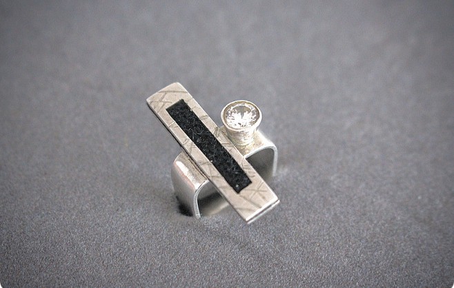 Sterling Silver - White Topaz - Square ring shank (7mm) rectangle 30x7mm - 5mm topaz